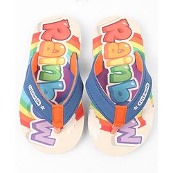 Cute Walk by Babyhug Text Printed Slip On Flip Flops -Orange