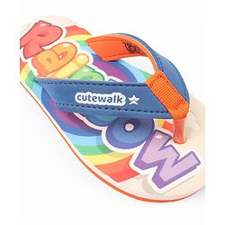 Cute Walk by Babyhug Text Printed Slip On Flip Flops -Orange