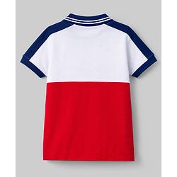 Babyhug Cotton Knit Polo T-Shirt With Graphics & 3D Badge - Multicolor