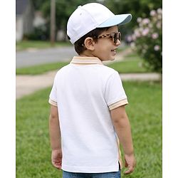 Babyhug Cotton Knit Polo T-Shirt with Badge Detailing Multi Color 6-9 Months