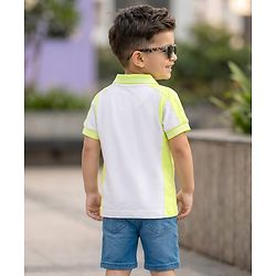 Babyhug Cotton Knit Half Sleeves Polo T-Shirt with HD Print - Multicolor