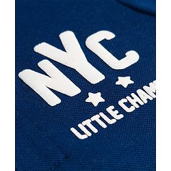 Babyhug Cotton Knit Polo T-Shirt With Text Print - Multicolor