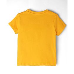 Babyhug Disney Cotton Single Jersey Knit T-Shirt with Half Sleeves and Minnie Mouse Print - Orange