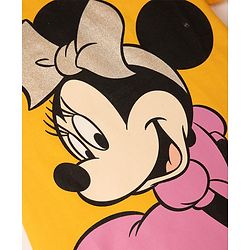 Babyhug Disney Cotton Single Jersey Knit T-Shirt with Half Sleeves and Minnie Mouse Print - Orange