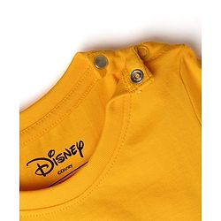 Babyhug Disney Cotton Single Jersey Knit T-Shirt with Half Sleeves and Minnie Mouse Print - Orange