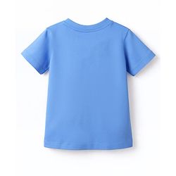 Kookie Kids Single Jersey Knit Half Sleeves T-Shirt & Shorts Set with Little Dude Print - Blue