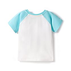 Babyhug Single Jersey Knit Half Raglan Sleeves T-Shirt & Shorts Set with Play Time Print - Aqua Blue