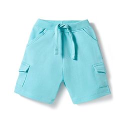 Babyhug Single Jersey Knit Half Raglan Sleeves T-Shirt & Shorts Set with Play Time Print - Aqua Blue