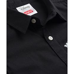 Babyhug Disney Poplin Woven Half Sleeves Cut & Sew Shirt with Mickey Mouse Graphics - Black