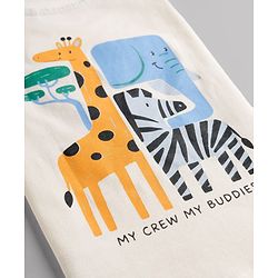 Babyhug Single Jersey Knit Half Sleeves T-Shirt & Shorts Set With Front & Back Animal Print - Multicolor