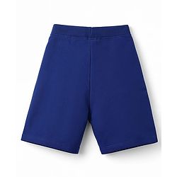 Kookie Kids Single Jersey Knit Half Sleeves T-Shirt & Shorts Set with Boston Print - Navy Blue