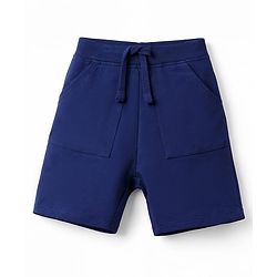 Kookie Kids Single Jersey Knit Half Sleeves T-Shirt & Shorts Set with Boston Print - Navy Blue