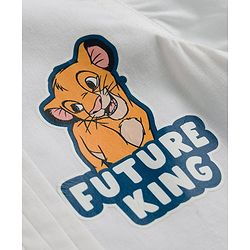 Babyhug Disney Cotton Woven Shirt Half Sleeves Pleated with Lion King Graphics White 9-12 Months