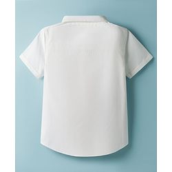Babyhug Disney Cotton Woven Shirt Half Sleeves Pleated with Lion King Graphics White 9-12 Months