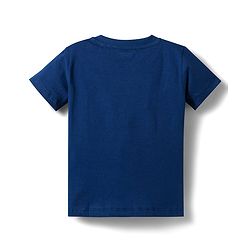 Babyhug Slub Jersey Knit Half Sleeves Animal Printed T-Shirt & Shorts Set - Navy Blue