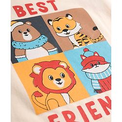 Babyhug Single Jersey Knit Half Sleeves T-Shirt & Shorts Set with Animal Print - Rust Orange