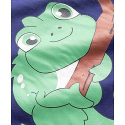 Babyhug Knit Sleeveless Tank T-Shirt & Shorts Set with Chameleon - Navy Blue & Green
