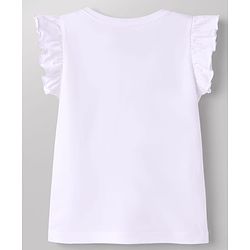 Babyhug Cotton Knit Half  Sleeves T-Shirt & Capri Night-Suit With Text & Polka Dots - White & Yellow