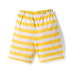 Babyhug Cotton Knit Full Sleeves T-Shirt & Shorts Night Suit With Tiger Print - Yellow