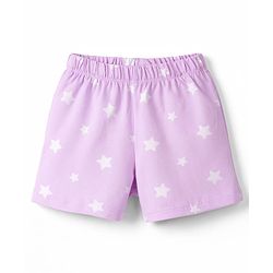 Babyhug Cotton Knit Half  Sleeves T-Shirt & Shorts Night Suit With Unicorn & Star Print - Pink