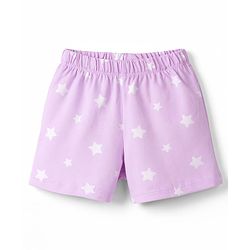 Babyhug Cotton Knit Half  Sleeves T-Shirt & Shorts Night Suit With Unicorn & Star Print - Pink