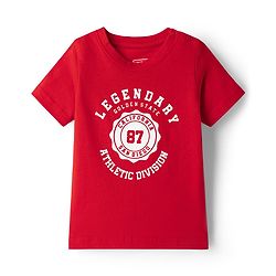 Babyhug Cotton Knit Half  Sleeves T-Shirt & Striped Shorts Night-Suit With Text Print - Red