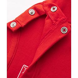 Babyhug Cotton Knit Half  Sleeves T-Shirt & Striped Shorts Night-Suit With Text Print - Red