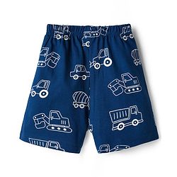 Babyhug Cotton Knit Half  Sleeves T-Shirt & Shorts Night Suit With Truck Print - Red