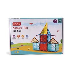 Babyhug Magnetic Tiles for Kid - 26 Pcs| Magnetic Building Blocks| Educational Learning Toy| Learning Educational Brain Toys | Boosts Creativity & Imagination| Strong Durable Magnets| STEAM Learning