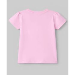 Babyhug Cotton Knit Half  Sleeves T-Shirt & Short  Night-Suit With Kitten & Polka Dots Print - Pink