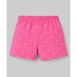 Babyhug Cotton Knit Half  Sleeves T-Shirt & Short  Night-Suit With Kitten & Polka Dots Print - Pink
