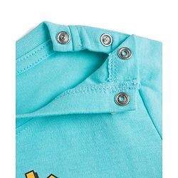 Babyhug Cotton Knit Half  Sleeves T-Shirt & Short Night Suit with Tiger Print - Light Blue