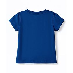Babyhug Cotton Knit Half  Sleeves T-Shirt & Shorts Night-Suit With Cupcake & Polka Dots Print - Navy Blue & Pink