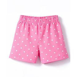 Babyhug Cotton Knit Half  Sleeves T-Shirt & Shorts Night-Suit With Cupcake & Polka Dots Print - Navy Blue & Pink