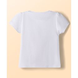 Babyhug Cotton Knit Half  Sleeves T-Shirt & Shorts Night-Suit With Heart & Alphabet Print - White