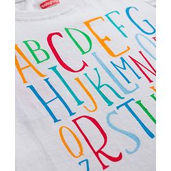 Babyhug Cotton Knit Half  Sleeves T-Shirt & Shorts Night-Suit With Heart & Alphabet Print - White