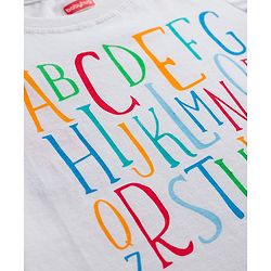 Babyhug Cotton Knit Half  Sleeves T-Shirt & Shorts Night-Suit With Heart & Alphabet Print - White