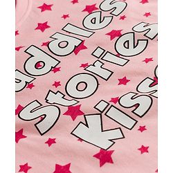 Babyhug Cotton Knit Half  Sleeves T-Shirt & Shorts Night-Suit With Star Print - Pink