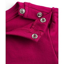 Babyhug Cotton Knit Half Sleeves T-Shirt & Short Night Suit with Unicorn & Heart Print - Dark Pink