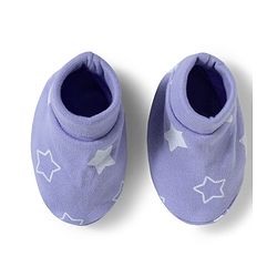 Babyhug 100% Cotton Interlock Knit Star Printed Cap Mittens & Booties Set Lilac - Diameter 10 cm