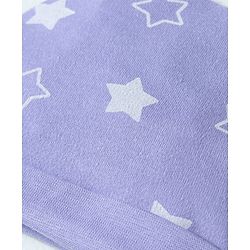 Babyhug 100% Cotton Interlock Knit Star Printed Cap Mittens & Booties Set Lilac - Diameter 10 cm