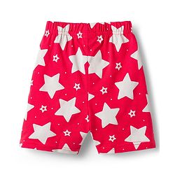 Babyhug Cotton Knit Half Sleeves Shirt & Shorts Co-ord Night Suit With Star Print - Red