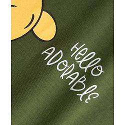Babyhug Disney Cotton Knit T-Shirt Half Sleeve Round Neck with Winnie the Pooh Graphics Green 6-9 Months