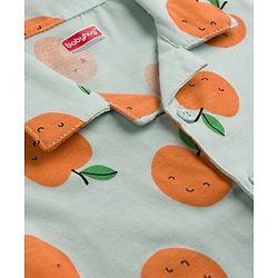 Babyhug Cotton Knit Half Sleeves Tropical Theme Printed Co-Ords Shirt & Shorts Night Suit Set - Light Blue
