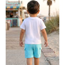 Babyhug Single Jersey Knit Half Sleeves Striped T-Shirt & Shorts Set - Multicolor