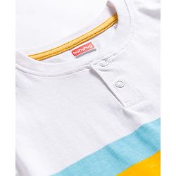 Babyhug Single Jersey Knit Half Sleeves Striped T-Shirt & Shorts Set - Multicolor