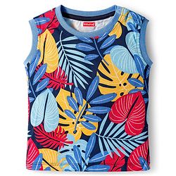Babyhug Single Jersey Knit Sleeveless Striped T-Shirt & Shorts Set - Multicolor