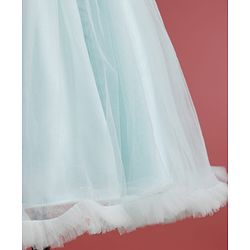 Babyhug Mesh Woven Sleeveless Party Dress With Sequin Detailing & Floral Corsage - Mint