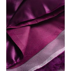 Babyhug Mesh Woven Sleeveless Party Dress With Sequin Detailing & Floral Corsage - Wine