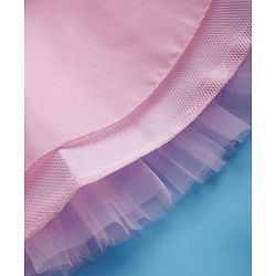 Babyhug Mesh Woven Sleeveless Party Dress With Sequin Detailing & Bow Applique - Light Pink